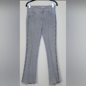 Y2K COS Flare Bootcut Embroidered Jeans Size 4 Light Wash High Rise Western